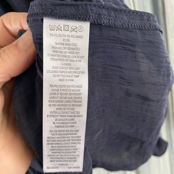 French Connection Boza Ruffle Neck Blouse, Utility Blue - Picture 10 of 14